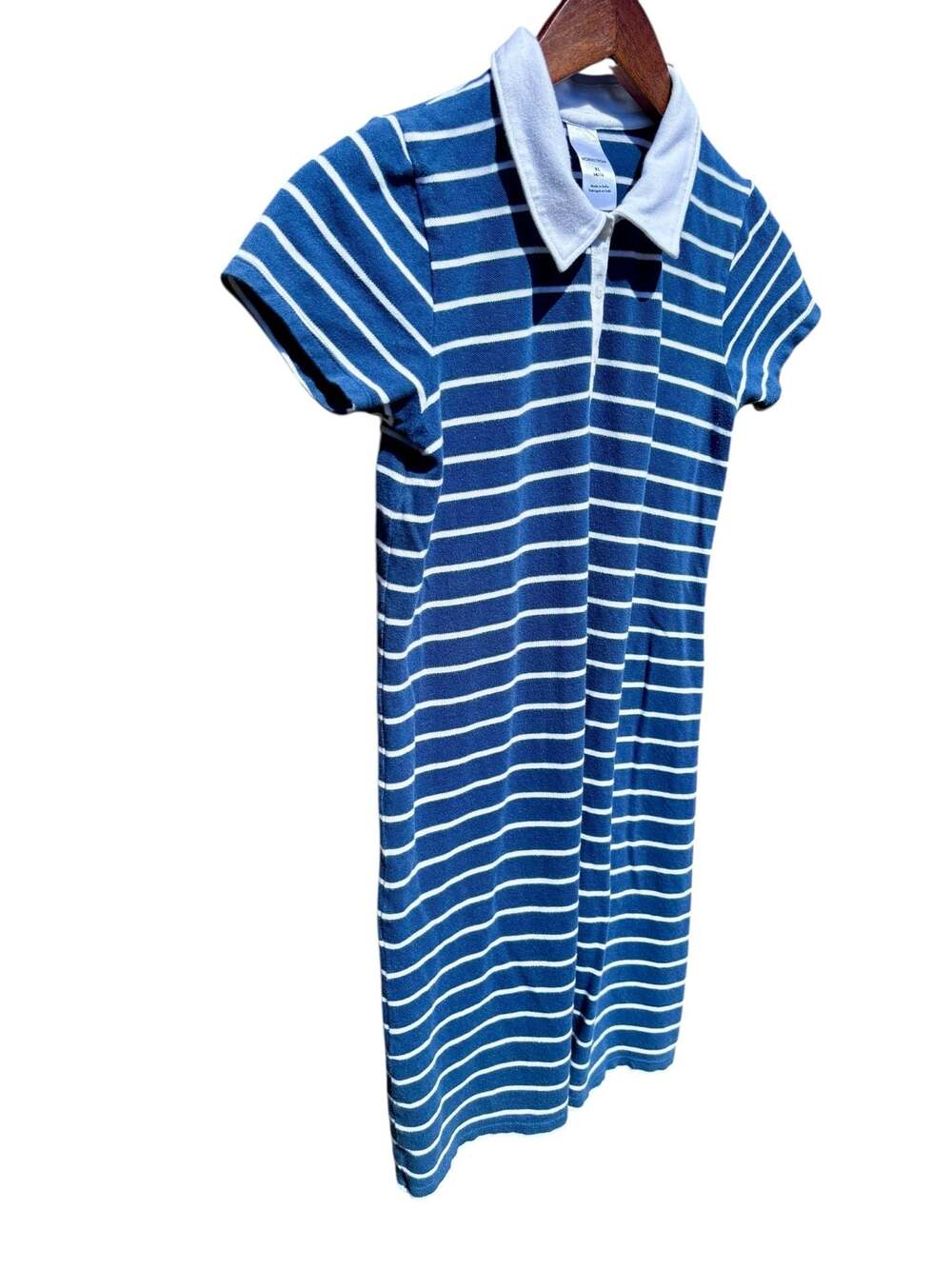 Nordstrom Polo Dress Girls XL 14/16 Blue White Striped GREAT CONDITION - Picture 3 of 9